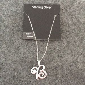 Sterling Silver Initial B Necklace